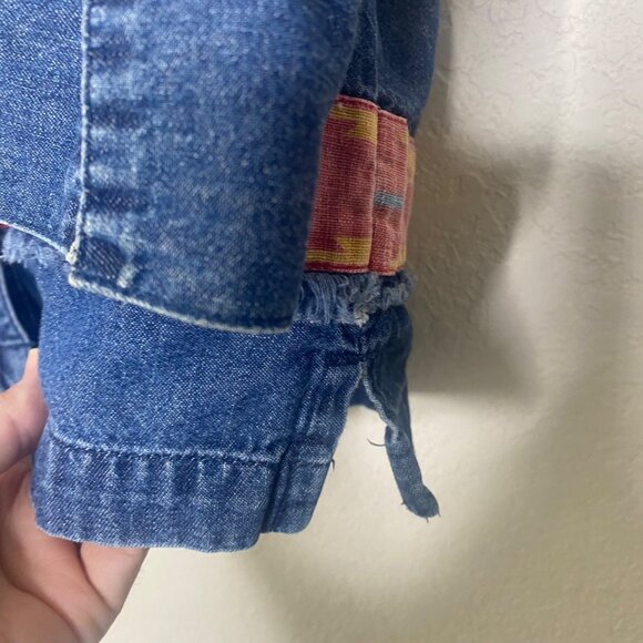 Vintage TY Wear Denim Button-Up‎ Jacket Womens XL Embroidered Aztec Western - Picture 6 of 13
